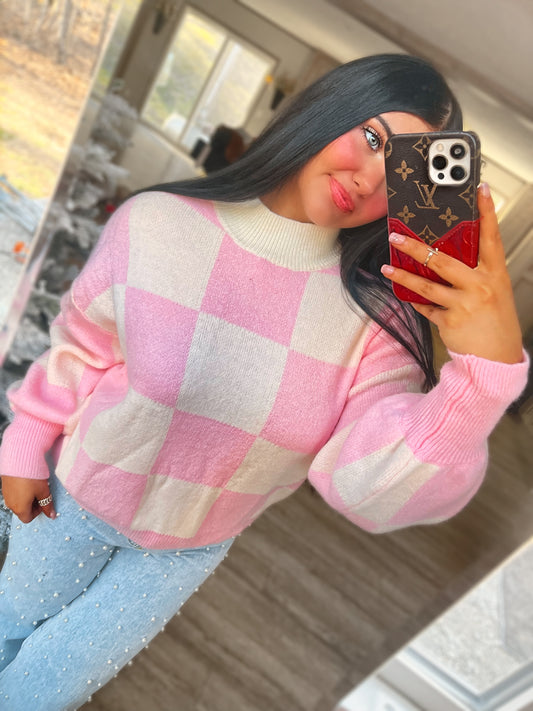 The Pink Checkered Sweater